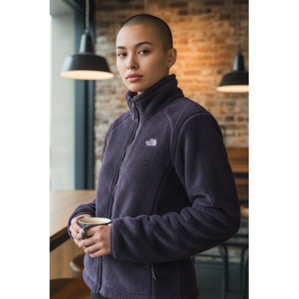 The North Face Fleece Jacket Womens Small Purple Full Zip High Pile Plush